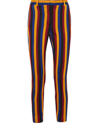 Pantalon slim à rayures verticales multicolore