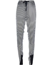 Pantalon slim à rayures verticales noir et blanc Ann Demeulemeester