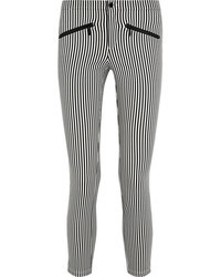 Pantalon slim à rayures verticales noir et blanc Theyskens' Theory