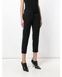 Pantalon slim à rayures verticales noir Thom Browne