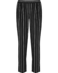 Pantalon slim à rayures verticales noir Equipment