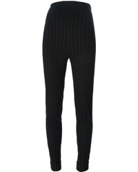 Pantalon slim à rayures verticales noir