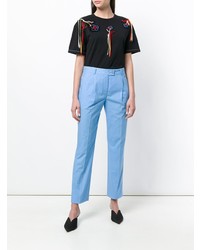 Pantalon slim bleu clair Moschino Vintage