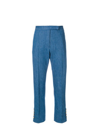 Pantalon slim bleu Thom Browne