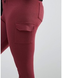 Pantalon slim bordeaux Asos