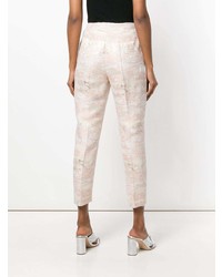 Pantalon slim brodé rose Blugirl