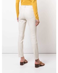 Pantalon slim en cuir beige Theory