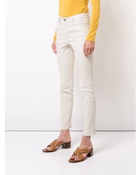 Pantalon slim en cuir beige Theory