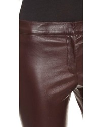 Pantalon slim en cuir bordeaux Giambattista Valli