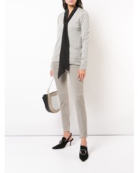 Pantalon slim en cuir gris Ralph Lauren Collection
