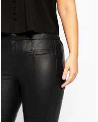 Pantalon slim en cuir noir