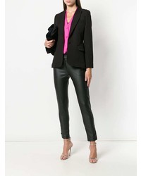 Pantalon slim en cuir noir Styland