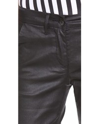 Pantalon slim en cuir noir 3x1