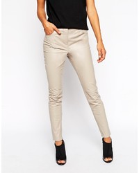 Pantalon slim en cuir noir Asos