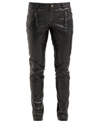 Pantalon slim en cuir noir Gestuz