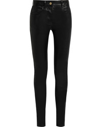 Pantalon slim en cuir noir Givenchy