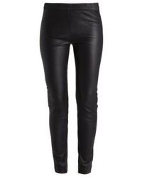 Pantalon slim en cuir noir J.Crew