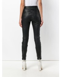 Pantalon slim en cuir noir Unravel Project