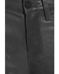 Pantalon slim en cuir noir Frame