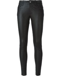 Pantalon slim en cuir noir Muu Baa