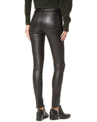 Pantalon slim en cuir noir Mackage