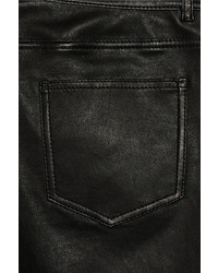 Pantalon slim en cuir noir Acne Studios