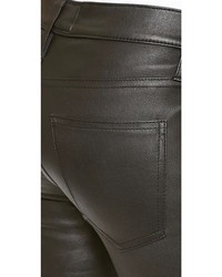 Pantalon slim en cuir noir Current/Elliott