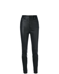 Pantalon slim en cuir noir Unravel Project