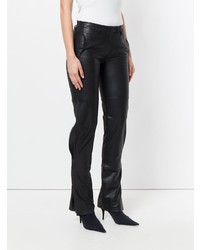 Pantalon slim en cuir noir Olsthoorn Vanderwilt