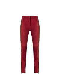 Pantalon slim en cuir rouge Reinaldo Lourenço