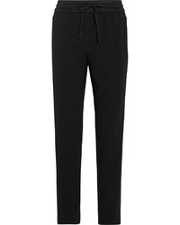 Pantalon slim en soie noir DKNY