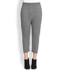 Pantalon slim en tricot gris