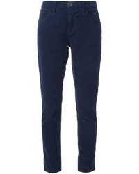 Pantalon slim en velours côtelé bleu marine Current/Elliott