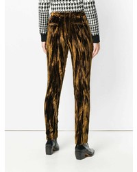 Pantalon slim en velours marron Saint Laurent