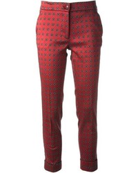 Pantalon slim géométrique rouge Etro