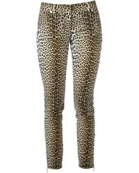 Pantalon slim imprimé léopard marron clair Ungaro