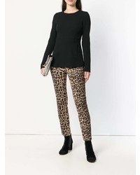 Pantalon slim imprimé léopard marron P.A.R.O.S.H.