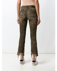 Pantalon slim imprimé léopard marron R13