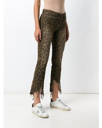 Pantalon slim imprimé léopard marron R13