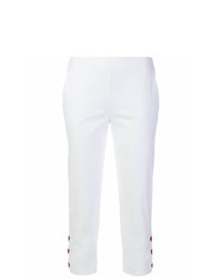 Pantalon slim orné blanc Love Moschino