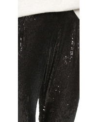 Pantalon slim pailleté noir