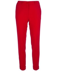Pantalon slim rouge Love Moschino