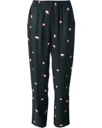 Pantalon style pyjama à fleurs noir See by Chloe