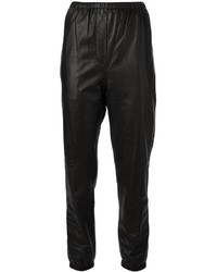 Pantalon style pyjama en cuir noir 3.1 Phillip Lim