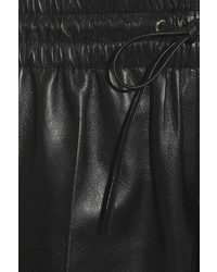 Pantalon style pyjama en cuir noir Valentino
