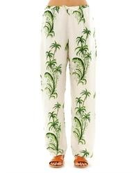 Pantalon style pyjama imprimé blanc