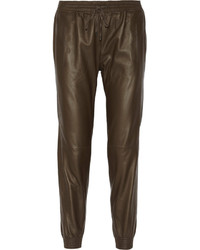 Pantalon style pyjama marron foncé