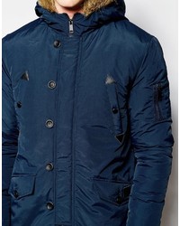 Parka bleu marine