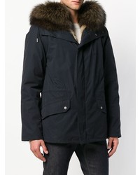 Parka bleu marine Yves Salomon Homme