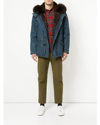 Parka bleue Yves Salomon Homme